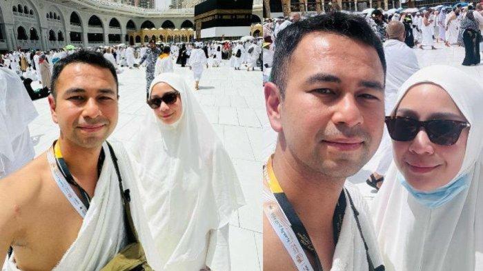 Nagita Slavina dan Raffi Ahmad foto di depan Kabah.