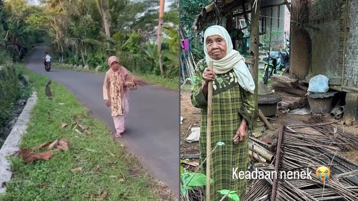 Nasib Mbah Eroh Keliling Jual Sapu Lidi Meski Mata Kanan Tak Bisa Melihat, Tinggal di Gubuk Tanpa WC