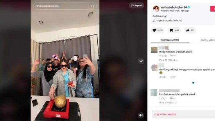 Tampak dalam video, Nathalie Holscher dan orang-orang di sekitarnya berjoget sambil diiringi lagu 