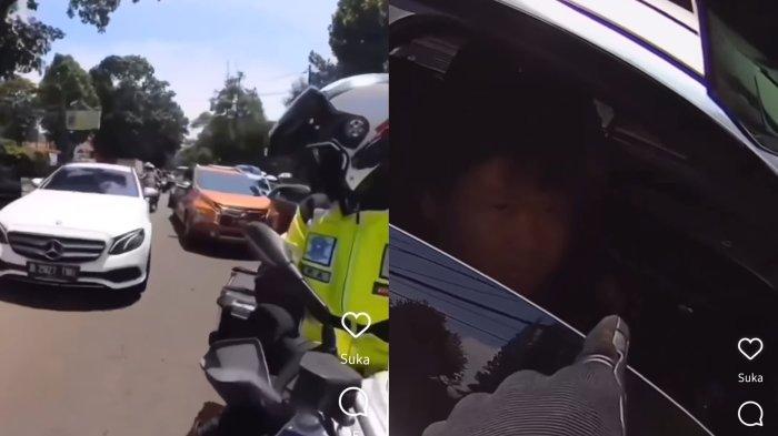 Nekat Terobos Konvoi Pejabat, Pengemudi Mercy Ciut Dihentikan Polisi, Raut Wajahnya Malah Ketakutan