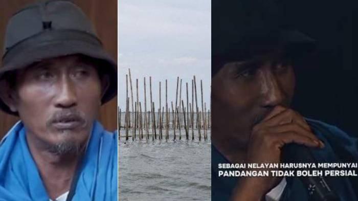 Nelayan Kholid dan pagar laut di perairan Tangerang.