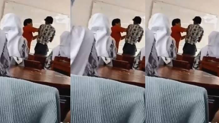Seorang oknum guru SMA di Kabupaten Cianjur, Jawa Barat diduga melakukan kekerasan fisik terhadap siswanya di hadapan siswa lain saat kegiatan belajar.