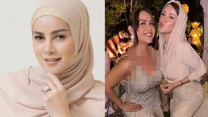 GAYA BUSANA OLLA RAMLAN - Gaya busana Olla Ramlan saat kondangan atau menghdiri acara pernikahan Luna Maya dan Maxime Bouttier jadi sorotan. Disindir nyincil lepas kerudung.