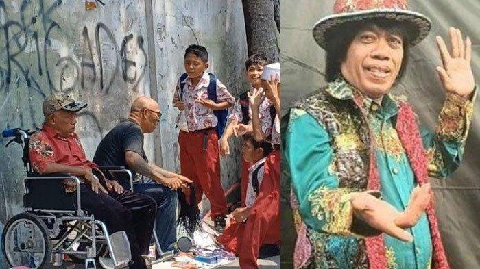 Pesulap Pak Tarno yang dulu terkenal jenaka dengan mantra 'bimsalabim jadi apa'. Kini sakit stroke, jualan mainan di depan SD di Cilincing, Jakarta Utara. 