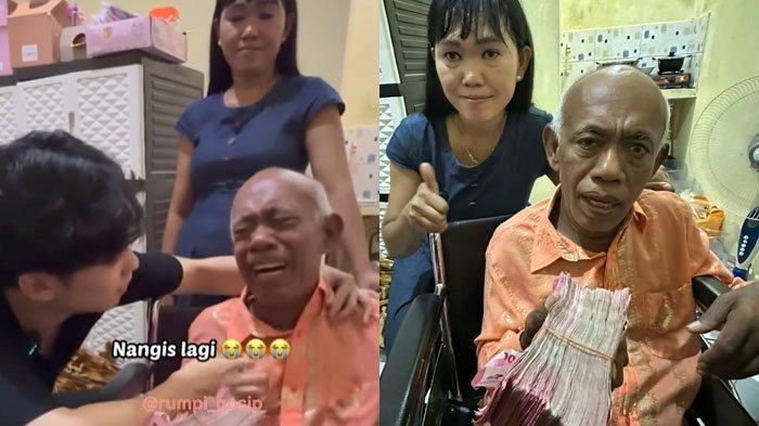 Pak Tarno nangis dapat uang Rp50 juta dari Willie Salim, istri muda senyum