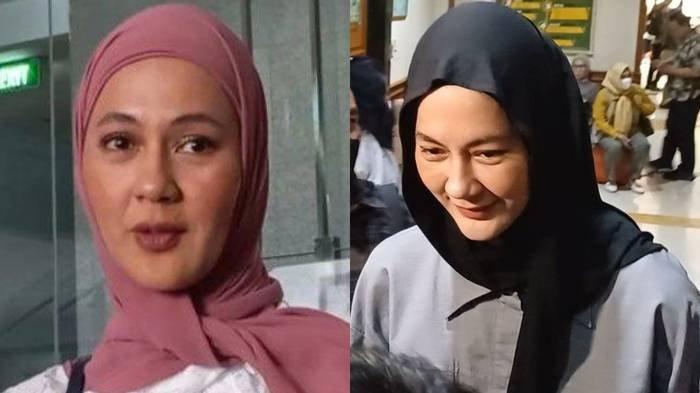PAULA MERASA DIPERMALUKAN - (Kiri) Paula Verhoeven mengadukan hakim Pengadilan Agama Jakarta Selatan ke Komisi Yudisial, Kamis (17/4/2025). (Kanan) Paula Verhoeven kembali menghadiri sidang cerai dengan Baim Wong di Pengadilan Agama Jakarta Selatan, Rabu (5/3/2025). Paula merasa dipermalukan seusai cerai dari Baim Wong.