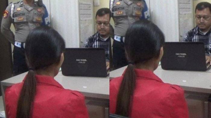 DITANGKAP POLISI - Pelaku arisan dan investasi bodong Ayu Rahayu (33) saat diperiksan di Satreskrim Polres Purwakarta, Jumat (11/4/2025).