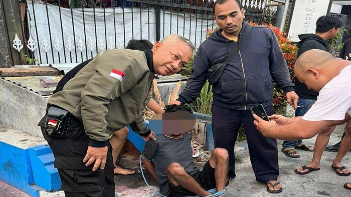 Pelaku pencurian saat berhasil diamankan oleh warga di Kota Malang