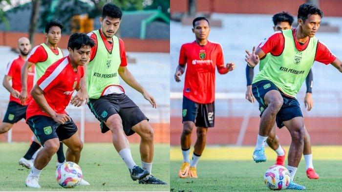 Pemain Persebaya menjalani latihan di Stadion Gelora 10 Nopember, Surabaya. Persiapan menghadapi Persija, 22 November 2024 mendatang di Stadion GBT.