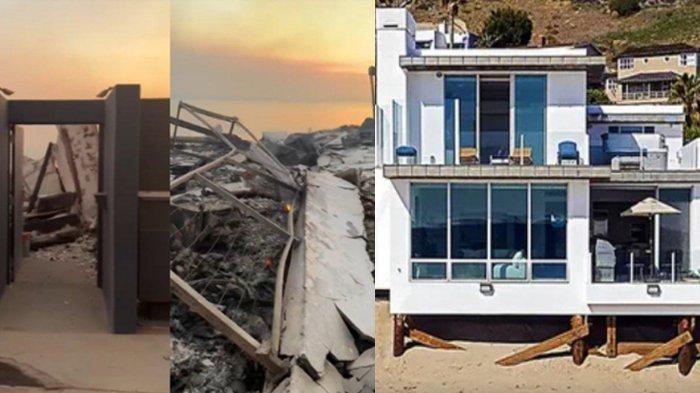 Penampakan rumah milik sahabat Syahrini yang hancur dilalap api di Los Angeles.