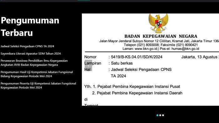 Pendaftaran CPNS 2024 akan dibuka mulai 20 Agustus 2024 hingga 6 September 2024.