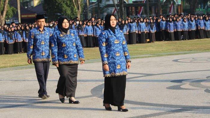 PENGANGKATAN CPNS - Apel penyerahan SK PPPK dilingkungan Pemkab Bojonegoro tahun 2023