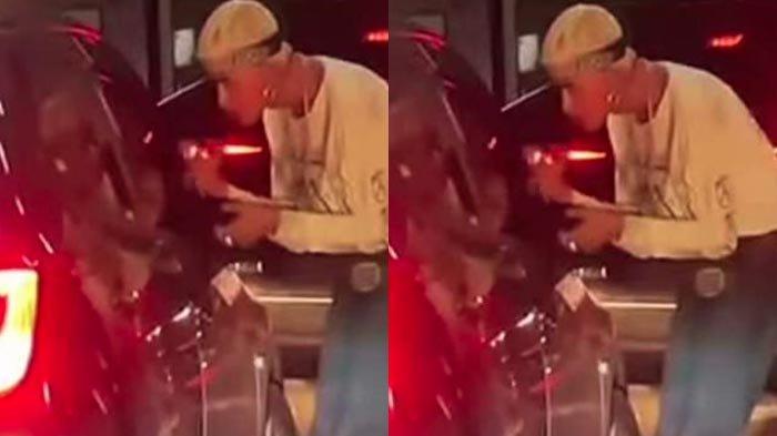 Pengemudi mobil syok kacanya dipecahkan pengamen yang maksa minta uang.