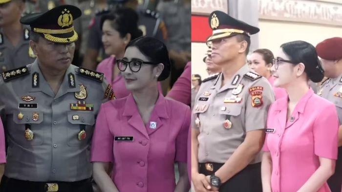 Penyanyi Uut Permatasari dampingi suami Tri Goffarudin Pulungan yang kini berpangkat Komisari Besar Polisi (Kombes Pol).
