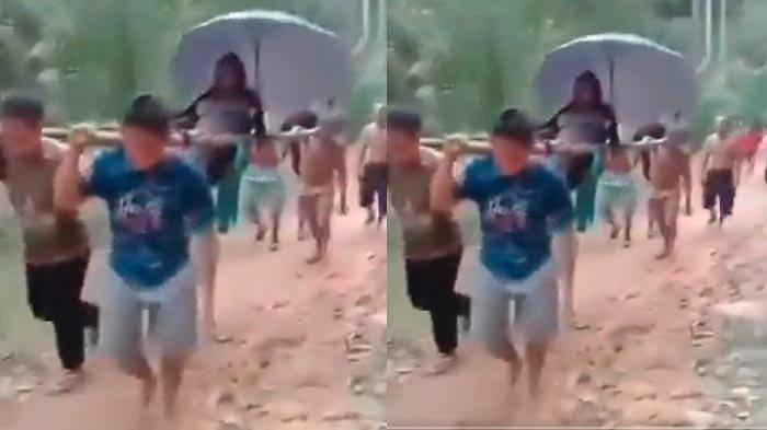 Perjuangan Warga Jalan Kaki 10 Km sambil Tandu Wanita Sakit, Lewati Jalan Nanjak di Hutan Belantara