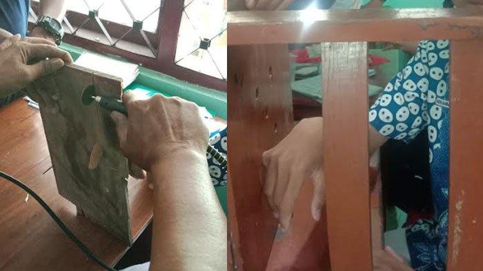 Petugas Damkar Bondowoso saat melakukan proses evakuasi pelepasan jari dengan gerenda mini, Kamis (3/10/2024).