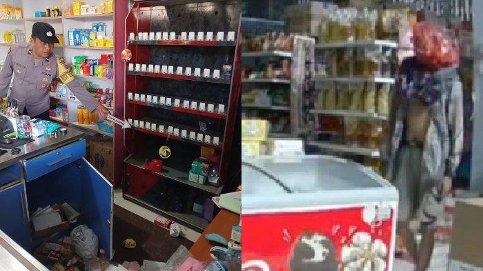 Polisi Olah TKP Aksi Maling Bertopeng Kresek Merah di Ponorogo, Sabtu (30/3/2024).