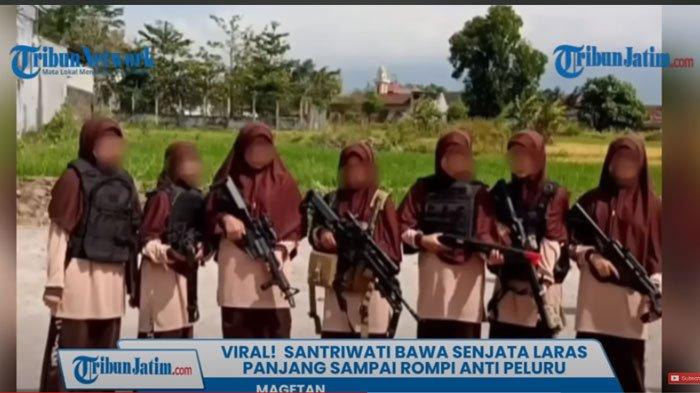 Polres Magetan berikan komentar soal viralnya foto santriwati tenteng senjata yang ternyata airsoft gun