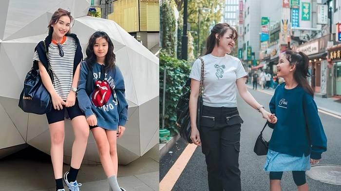 Potret Ayu Ting Ting dan Bilqis saat di Korea.