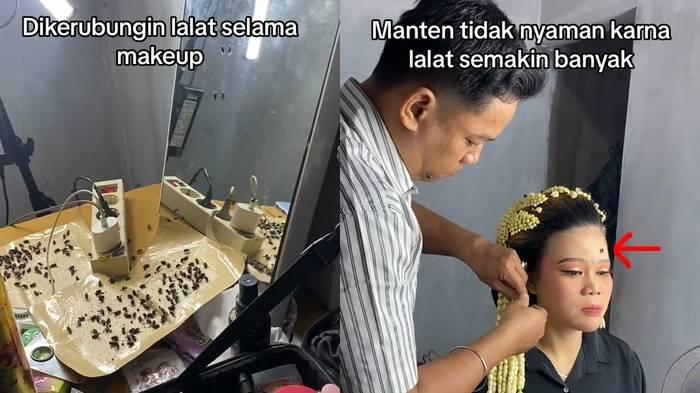 Potret manten tidak nyaman saat makeup dikerubungin lalat.