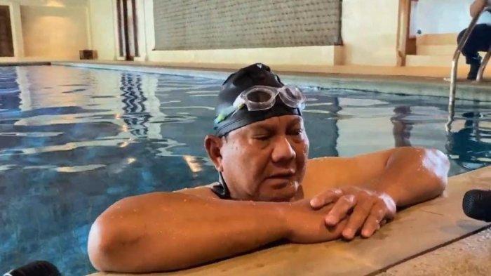 Prabowo Subianto mengatakan biasanya melakukan rutinitas renang sekitar satu jam.