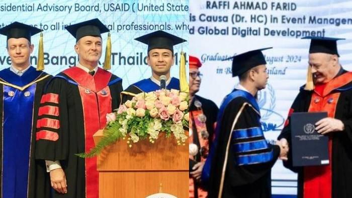 Raffi Ahmad mendapat gelar Doktor Honoris Causa dari Universal Institute of Professional Management (UIPM) Thailand.
