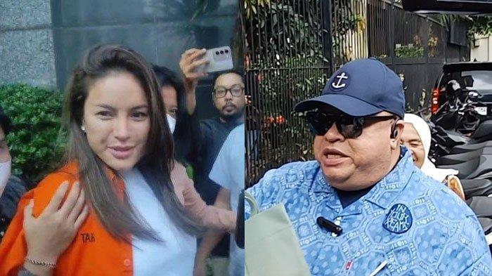 DITOLAK - Pengacara Razman Arif Nasution (kanan) membawa sekotak roti saat menjenguk artis sekaligus tersangka kasus dugaan pemerasan Nikita Mirzani (kir) yang berulang tahun ke-39 di Rutan Narkoba Polda Metro Jaya, Jakarta Pusat, Senin (17/3/2025).
