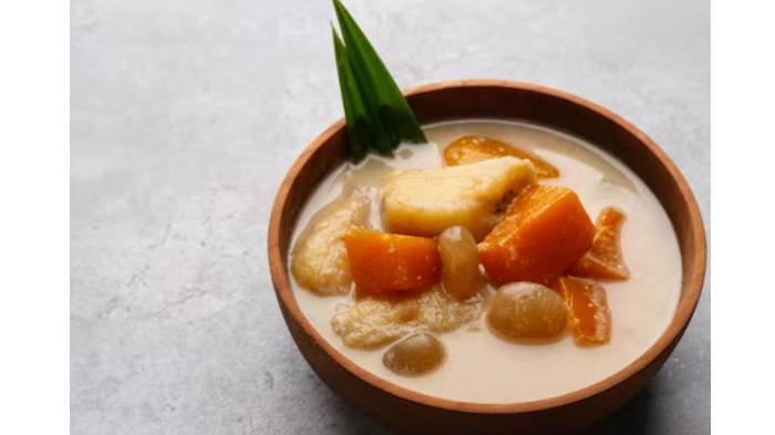 TAKJIL MANIS - Ilustrasi takjil manis berupa kolak singkong. Untuk menemani buka puasa di bulan Ramadan, berikut resep cara membuat kolak singkong kurma berikut ini.