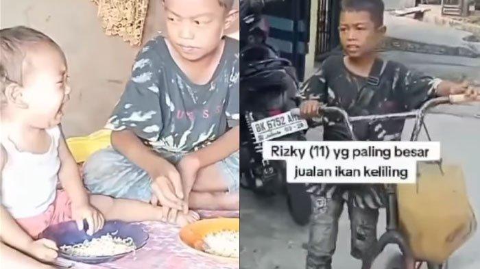 Rizky, sosok bocah usia 11 tahun jualan ikan untuk menghidupi ketiga adiknya