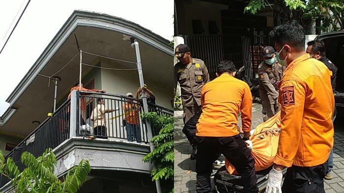 EVAKUASI JENAZAH - Sejoli pengusaha dan perawat ditemukan tewas di sebuah kamar kos lantai dua kawasan Jalan Sidosermo Gang XII, Sidosermo, Wonocolo, Surabaya, pada Kamis (10/4/2025) siang.