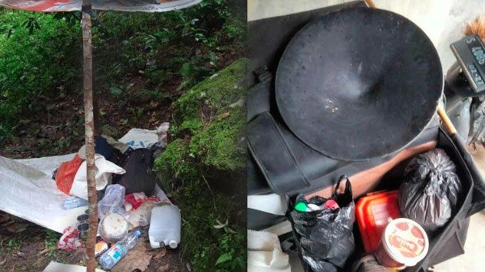 MODUS RITUAL - Sejumlah alat tambang tradisional yang dibawa 4 orang warga pendatang ke Desa Sumberbening, Kecamatan Dongko, Kabupaten Trenggalek, Jawa Timur, Rabu (7/5/2025). 4 orang tersebut mengaku berniat untuk ritual namun dipergoki warga membawa alat tambang tradisional 