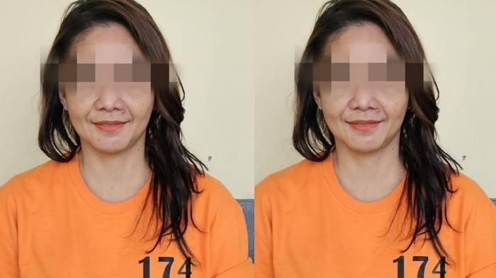 ARTIS EDARKAN UANG PALSU - Kolase foto mantan artis Sekar Arum Widara saat mengenakan baju tahanan.