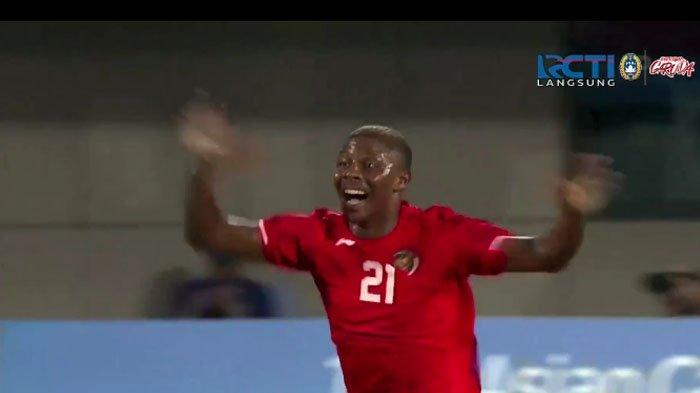 Selebrasi Hugo Samir usai mencetak gol untuk Timnas Indonesia U-24 di Asian Games 2023, Selasa (20/9/2023).