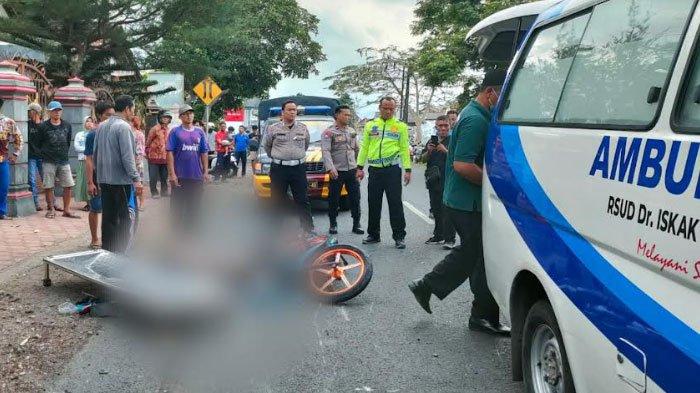 Lokasi kecelakaan yang menewaskan MRAG, seorang siswa SMKN Bandung Tulungagung.