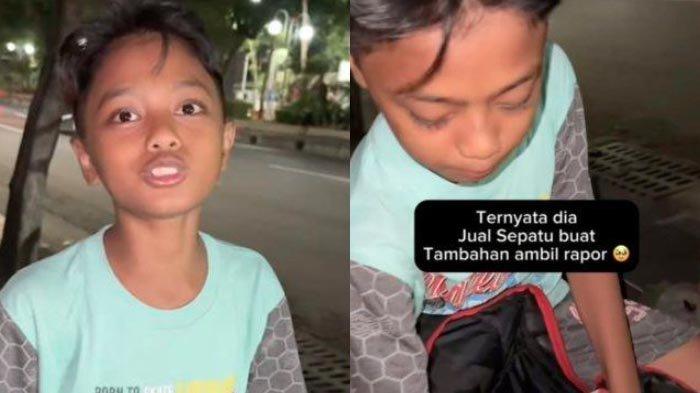 Sosok Adrian Bocah SD Jualan Sepatu Tiap Hari Demi Bayar Kontrakan Rp 750 Ribu, Tak Bisa Ampil Rapor