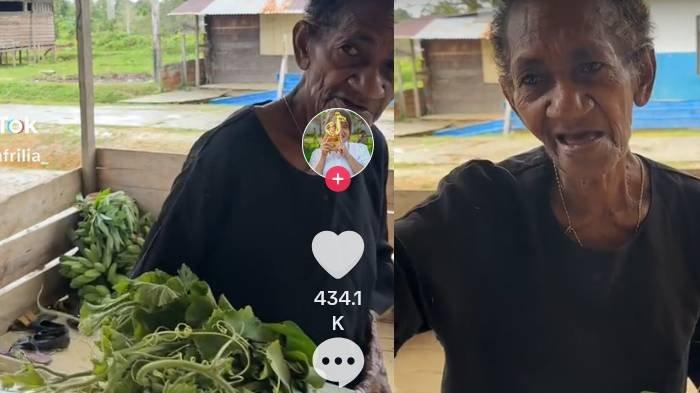 Sosok Mbah Yahalep yang membawa sayuran dan cabai datang ke rumah Bidan Wike Afrilia untuk ditukar dengan beras.