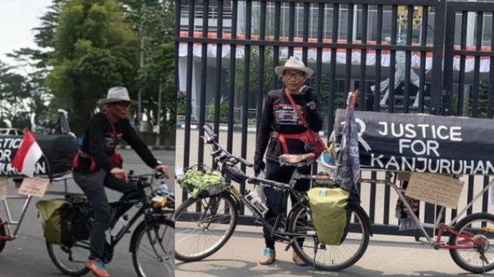 Sosok Midun ASN Pemkot Batu yang gowes dari Malang ke SUGBK demi aksi kemanusiaan mengenang Tragedi Kanjuruhan.