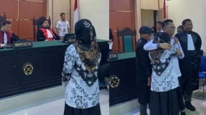 Sosok guru Supriyani divonis bebas di Pengadilan Negeri atau PN Andoolo, Konawe Selatan (Konsel), Sulawesi Tenggara (Sultra), Senin (25/11/2024).