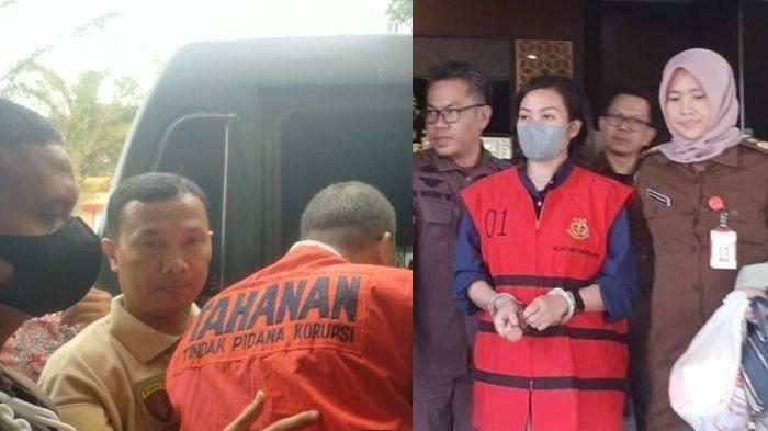 Sosok pasangan suami istri (pasutri) yang membobol dana di bank milik pemerintah hingga Rp 5,1 Miliar. Tersangka FRW (38) sebagai mantan Priority Banking Officer (PBO) pada sebuah bank BUMN di BSD, Kota Tangsel, saat dibawa ke mobil tahanan setelah ditangkap penyidik Kejati Banten. Kamis (26/10/2023) (kanan).