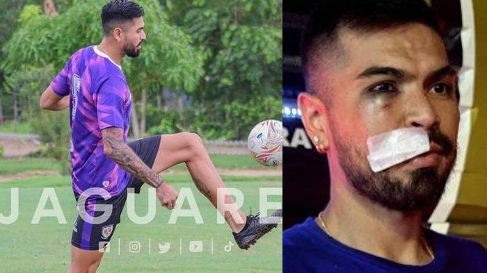 Sosok pemain Arema FC Julian Guevara yang alami insiden horor dalam laga Arema FC vs Dewa United dalam pekan pertama Liga 1 2024/2025 di Stadion Soepriadi, Kota Blitar, Jawa Timur, Senin (12/8/2024).