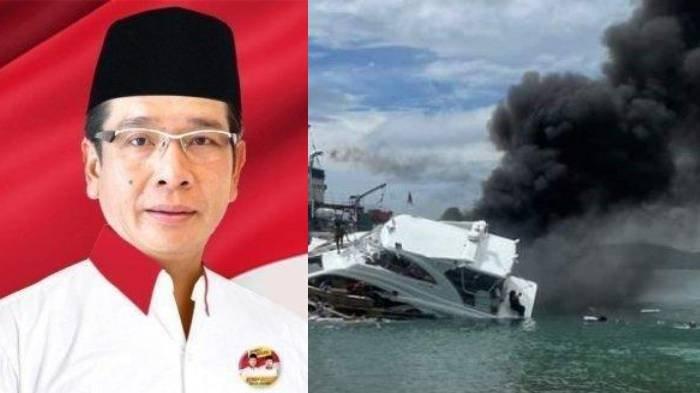Speedboat milik Benny Laos terbakar di Pulau Taliabu.