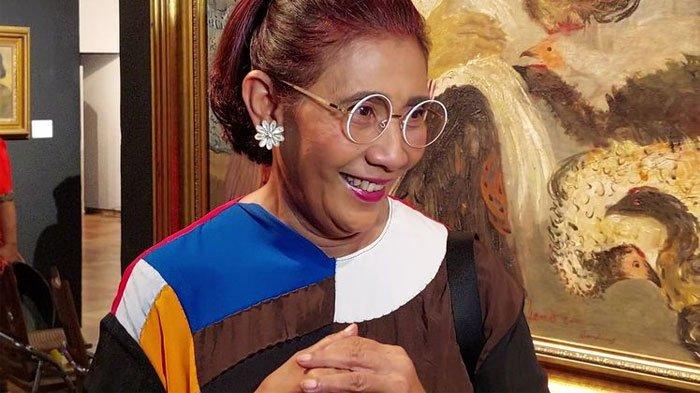 Susi Pudjiastuti saat menghadiri perayaan hari ulang tahun ke-40 Bentara Budaya di Bentara Budaya Jakarta pada Senin (29/9/2022).