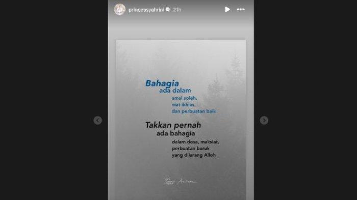 Syahrini diduga telah melahirkan anak pertama dengan Reino Barack, Incess belakangan singgung soal bahagia dan tak bahagia.