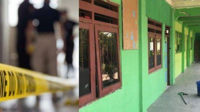 TKP siswa yang bacok gurunya karena dendam, sempat ucap salam saat masuk kelas.