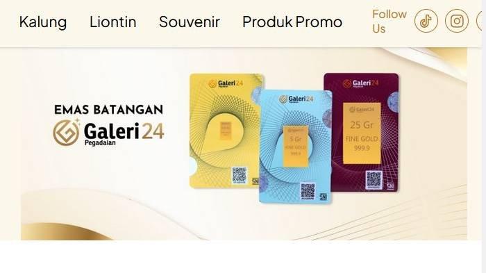 HARGA EMAS - Tangkapan layar halaman Galeri 24 terkait harga emas.