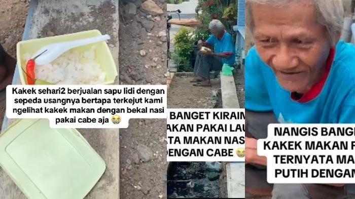 Tiap Hari Mbah Kaswin Penjual Sapu Lidi Makan Nasi Lauk Cabe, Dinding Rumahnya Cuma Ditutupi Kain