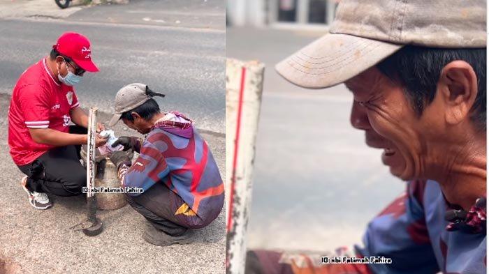 Pak Supri nangis dapat uang di ember.