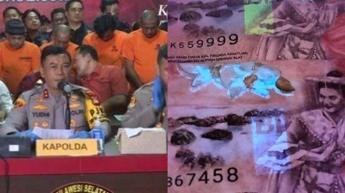 UANG PALSU LOLOS - Logo Bank Indonesia di uang palsu UIN Makassar disebutkan tetap menyala saat diletakkan di bawah sinar UV. Uang palsu yang diproduksi UIN Makassar diakui pembuatnya berkualitas tinggi.