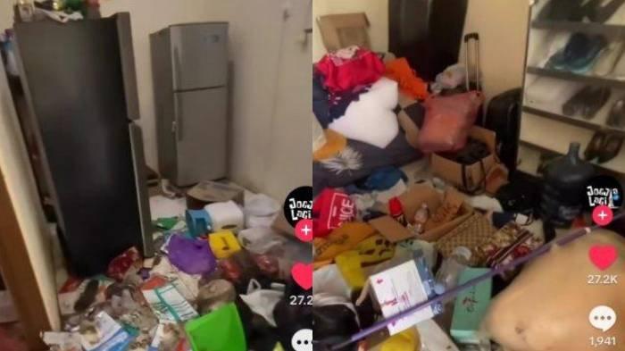 KOS PENUH SAMPAH - Viral penghuni kos mengumpulkan sampah di dalam kamar. Bahkan ada beberapa kucing mati di kamar.