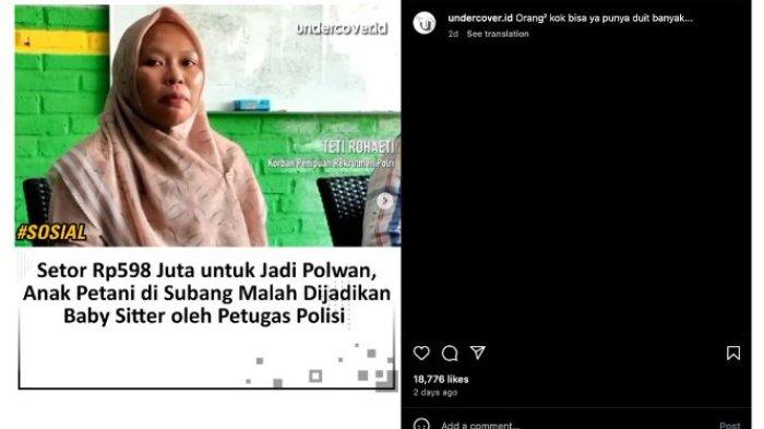 Viral petani Subang ditipu polisi diminta bayar Rp 598 juta agar anak jadi polwan.